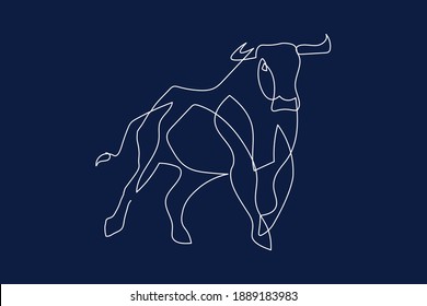 Chinese new year 2021 year of the cow, line art character, simple hand drawn asian elements with craft style on background. 