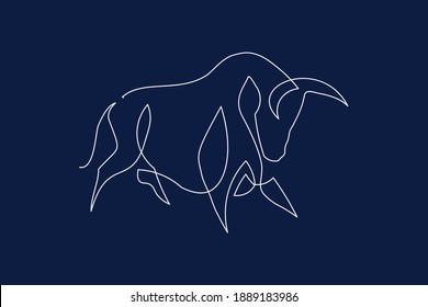 Chinese new year 2021 year of the cow, line art character, simple hand drawn asian elements with craft style on background. 