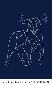 Chinese new year 2021 year of the cow, line art character, simple hand drawn asian elements with craft style on background. 