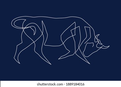 Chinese new year 2021 year of the cow, line art character, simple hand drawn asian elements with craft style on background. 