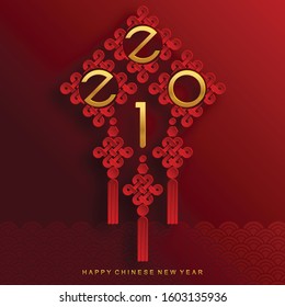 Chinese new year 2021 year of the ox , red and gold paper cut ox character,flower and asian elements with craft style on background. (Chinese translation : Happy chinese new year 2021, year of ox)