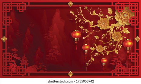 
Chinese new year 2021 year of the ox , red paper cut ox character,flower and asian elements with craft style on background.(Chinese translation : Happy chinese new year 2021, year of ox)