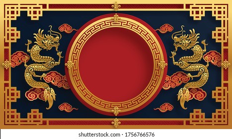 Chinese new year 2021 year of the ox , red paper cut ox character,flower and asian elements with craft style on background.(Chinese translation : Happy chinese new year 2021, year of ox)