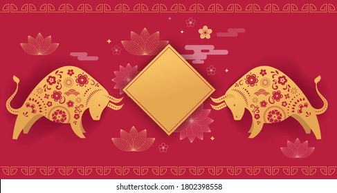 Chinese new year 2021 year of the ox - Chinese zodiac symbol