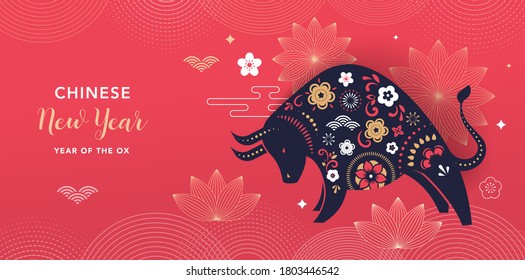 Chinese new year 2021 year of the ox - Chinese zodiac symbol - Shutterstock ID 1803446542