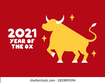 Chinese new year. 2021 year of the ox. Background for greeting cards, flyers, posters