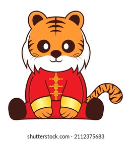 Chinese New Year 2022 character, Year of the Tiger. Vector illustration