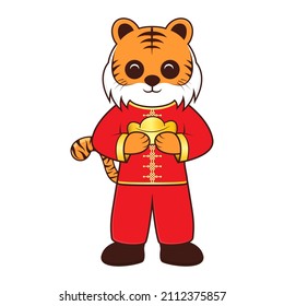 Chinese New Year 2022 character, Year of the Tiger. Vector illustration