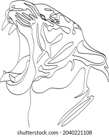 Chinese new year 2022 year of the tiger, line art character, simple hand drawn asian elements with craft style on background. (Chinese translation: Happy chinese new year 2022, year of tiger)
