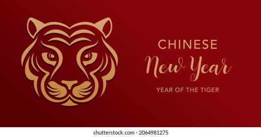 Chinesisches neues Jahr 2022 Jahr des Tigers - chinesisches Zodiaksymbol, Neujahrskonzept Lunar, modernes Hintergrunddesign
