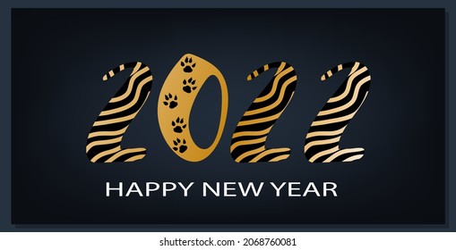 Chinese new year 2022 year of the tiger. Happy New Year background. Vector illustration.