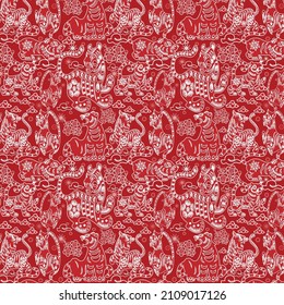 chinese new year 2022 year of the tiger,paper cut pattern background