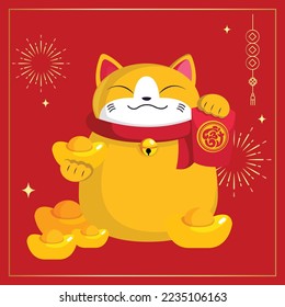 Chinese new year 2023 year of the cat - Lunar new year concept, modern background design, Viet Nam Traditional New Year