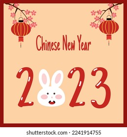 Chinese New Year 2023 with cute rabbit 