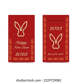 
Chinese new year 2023 lucky red envelope money bag for the year of the rabbit