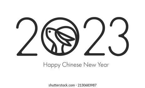 Chinese new year 2023 , year of the rabbit and Asian elements on white background, for online content, illustration Vector EPS 10