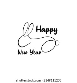 Chinese New Year 2023, the year of the rabbit, red and gold line art characters, simple hand-drawn Asian elements with a craft Happy Chinese New Year 2023, the year of the rabbit,