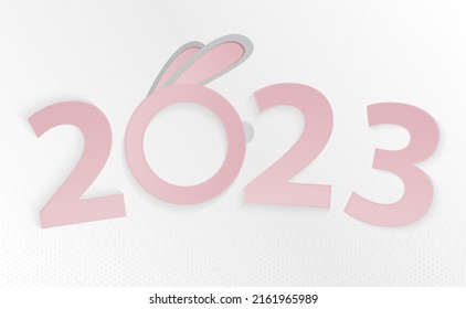 Chinese new year 2023 year of the Rabbit. Chinese Zodiac-Rabbit in circle.