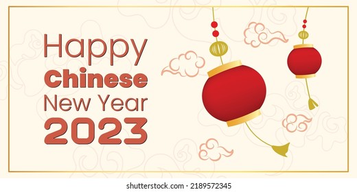 Chinese New Year 2023, the year of the rabbit, red and gold line art characters, simple hand-drawn Asian elements with a craft Happy Chinese New Year 2023, the year of the rabbit,