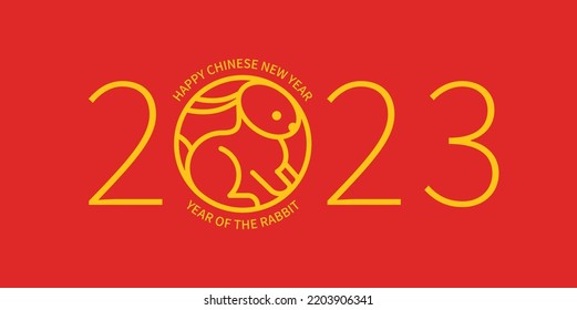 The Chinese new year 2023 - the year of the rabbit. Happy Chinese New Year 2023. Lunar new year. 