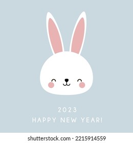 Chinese new year. 2023 New year. Rabbit horoscope sign. 2023 design. New year symbol. 2023 logo design. Chinese horoscope rabbit with 2023. Flat minimalism vector illustration.