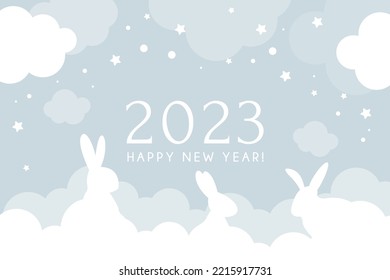 Chinese new year. 2023 New year. Rabbit horoscope sign. 2023 design. New year symbol. 2023 logo design. Chinese horoscope rabbit with 2023. Flat minimalism vector illustration.