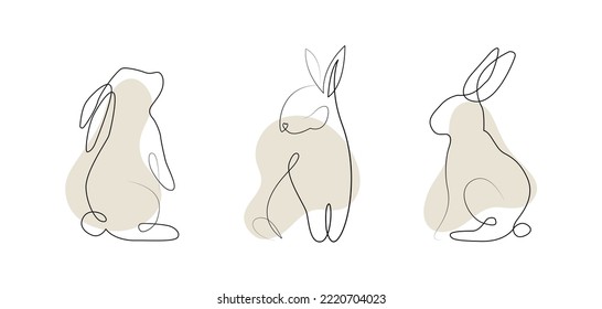 Chinese new year. 2023 New year. Rabbit horoscope sign. 2023 design. New year symbol. 2023 logo design. Chinese horoscope rabbit with 2023. Flat minimalism vector illustration. Rabbit set.