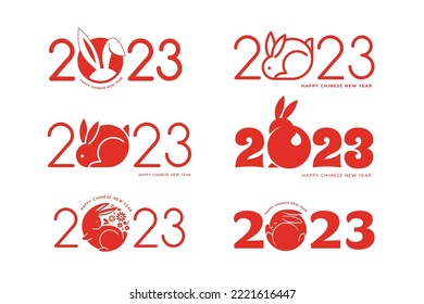 Año Nuevo Chino 2023 - año del conejo - símbolo zodiaco chino, concepto de año nuevo lunar, diseño de fondo moderno