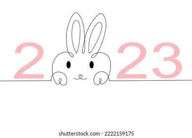 Año nuevo chino 2023 año del conejo - símbolo zodiaco chino. Signo de conejo de Año Nuevo 2023. plantillas de diseño para tarjetas de felicitación, afiches, banner web.