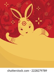 Chinese New Year 2023 rabbit zodiac with copy space

