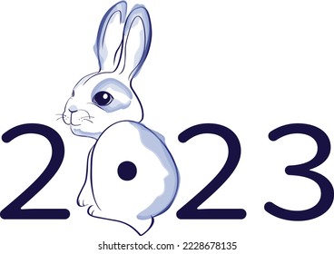 Chinese new year 2023 year of the rabbit. Chinese zodiac symbol. Zodiac sign for greetings card, flyers, invitation, posters, brochure, banners, calendar.
