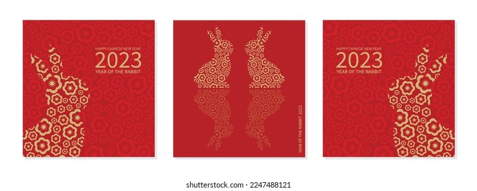 The Chinese new year 2023 - the year of the rabbit. Happy Chinese New Year 2023. Lunar new year. 