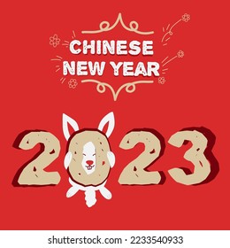 chinese new year 2023 template vector illustration suitable for chinese celebration theme, chinese holiday, chinese new year celebration