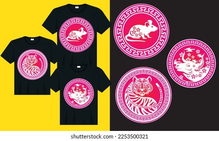 The Chinese new year 2023 t-shirt, Illustration with a lantern for the Chinese new year 2023 t-shirts