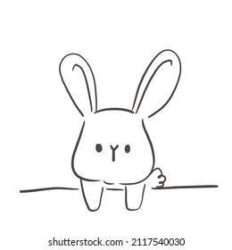 Continuous Line Drawing Set Cute Rabbit Stock Vector (Royalty Free ...