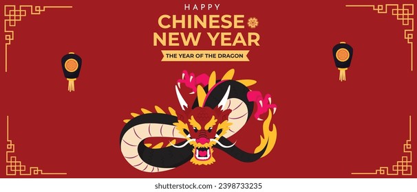 Chinese New Year 2024 Background. Chinese zodiac Dragon symbol. Happy New Year. template for Poster, Banner, Greeting, Card, Flyer, Post.