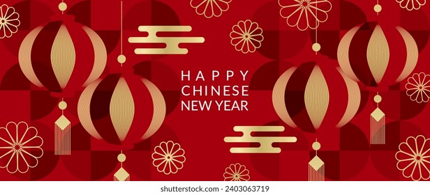 Chinese New Year 2024 background design vector.