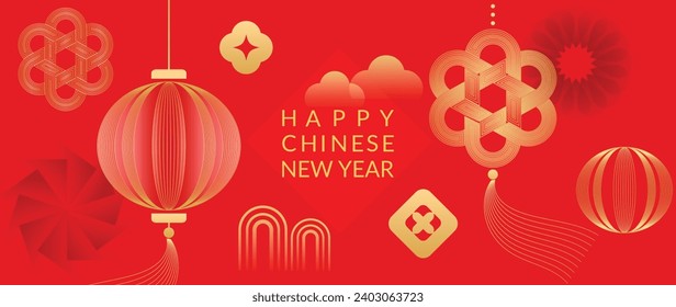 Chinese New Year 2024 background design vector.