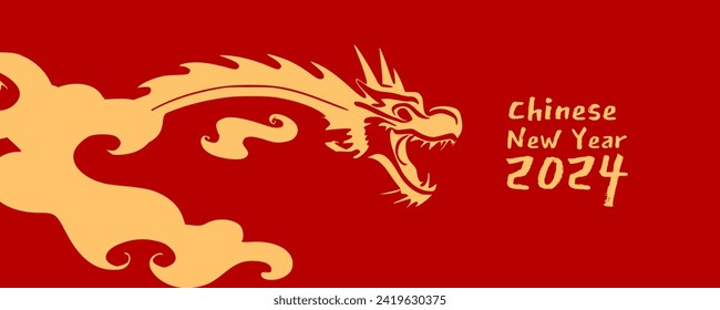 chinese new year 2024 banner editable