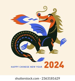 Chinese New Year 2024. Year of the Dragon according to the Eastern Chinese calendar. 