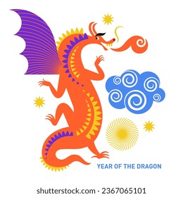 Chinese New Year 2024. Year of the Dragon according to the Eastern calendar. 