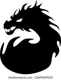 Chinese New Year 2024, Year of the Dragon, line art, dragon tattoo, logo
