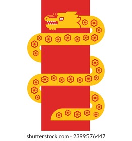 The Chinese New Year 2024 - the Year of the Dragon. Happy Chinese New Year 2024. Lunar New Year. Geometric vector flat modern style.