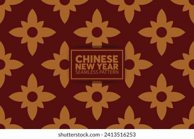 Chinese New Year 2024 modern art design in red and gold color for cover, card, poster, banner.