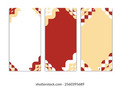 Chinese New Year 2025 abstract art templates with snake geometric elements vertical 2