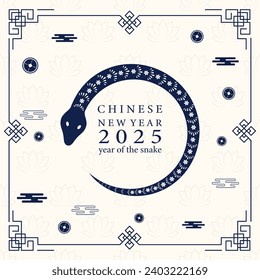 Chinese New Year 2025. Background with snake. Vector illustration