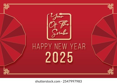 Chinese New Year 2025 Banner Background. Year of The Snake.