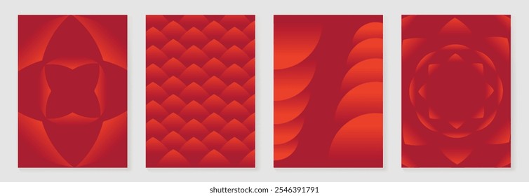 Chinese New Year 2025 card background vector. Year of the snake design with red abstract  Chinese pattern. Elegant oriental illustration for cover, banner, website, calendar, envelope.
