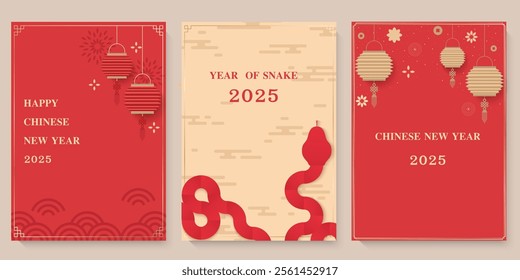 chinese new year 2025 design, poster, banner, wallpaper, cover, card, 