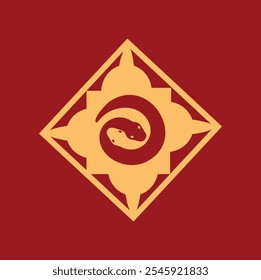 Chinese New Year 2025 elements with oriental snake theme